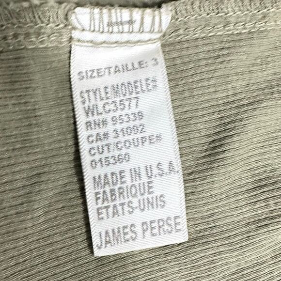 Standard James Perse Button Down Shirt Women's Size 3 / Large Olive Green Top - Picture 4 of 8